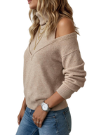 Clara | Pull col roulé épaules dénudées