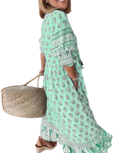 Thea – Chic Floral V-Neck Dress