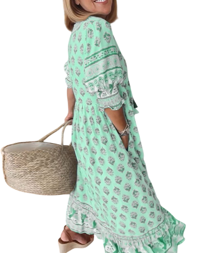 Thea – Chic Floral V-Neck Dress