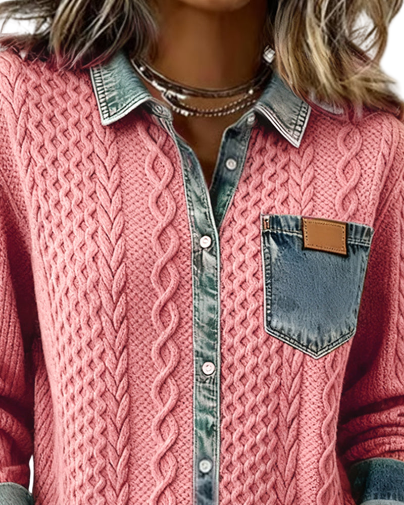 Jane | Chemise en denim patchwork doux