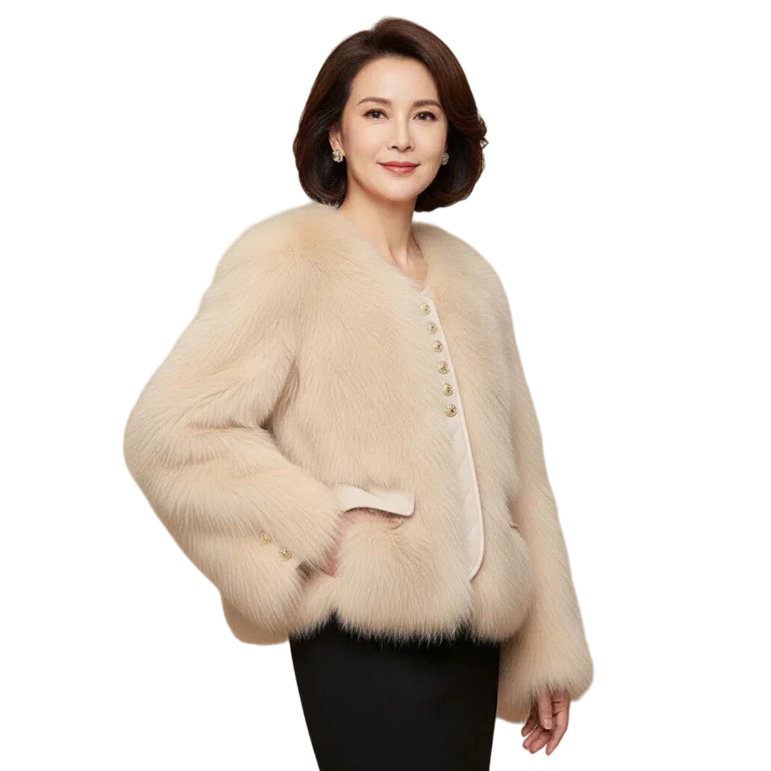 Aurélia - Blouson court effet fourrure de renard