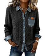 Jane | Chemise en denim patchwork doux