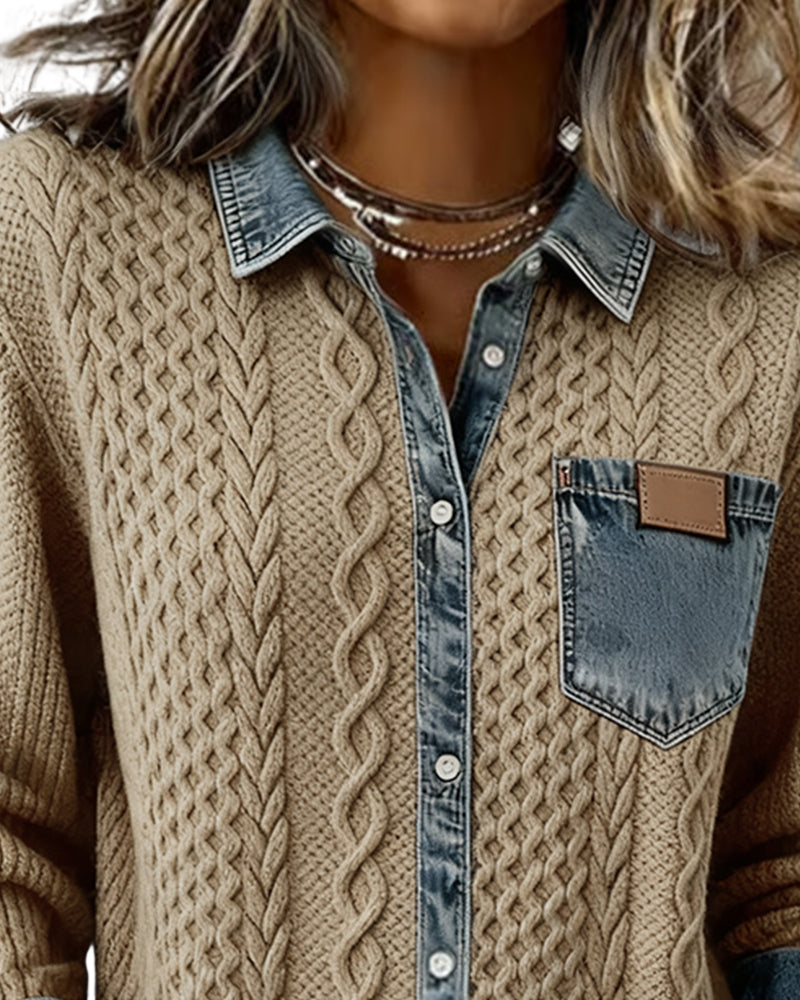 Jane | Chemise en denim patchwork doux