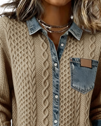 Jane | Chemise en denim patchwork doux