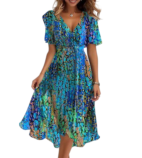 Jolie – Robe midi bleu vif