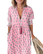Thea – Robe fleurie chic à col en V
