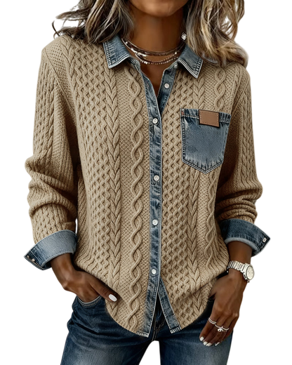 Jane | Soft Denim Patchwork Shirt