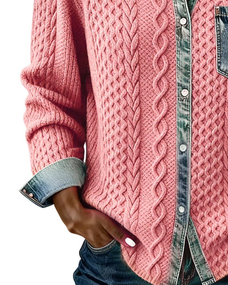 Jane | Chemise en denim patchwork doux