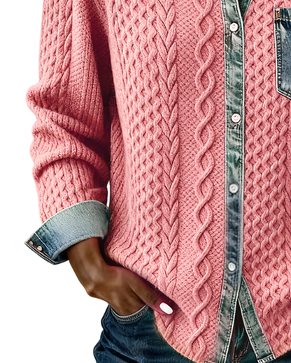 Jane | Soft Denim Patchwork Shirt