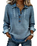 Dolores | Sweat-shirt tendance avec demi-boutonnage et col
