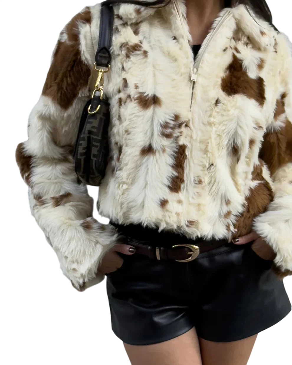 Gloria / Veste en similicuir imprimé vache