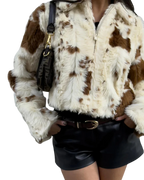 Gloria / Veste en similicuir imprimé vache