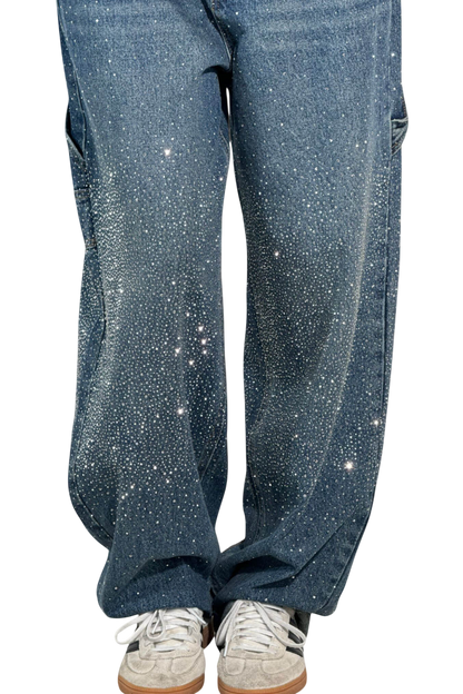 Dariya | Balloon Cargo Jeans with Rhinestone Details