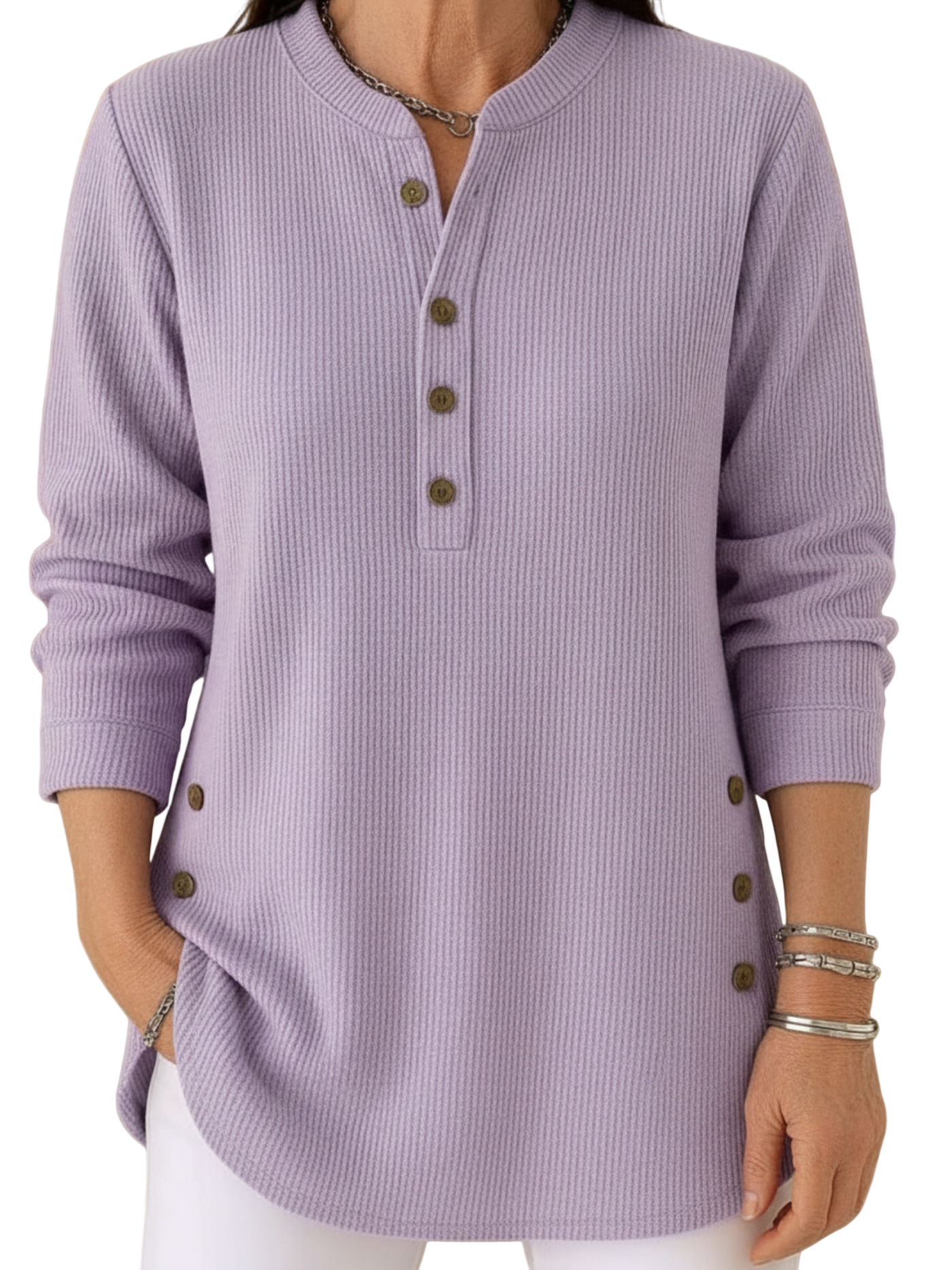 Harperly – Long Sleeve Solid Knit Sweater