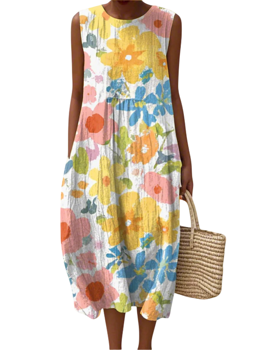 Ella | Pastel Floral Midi Dress