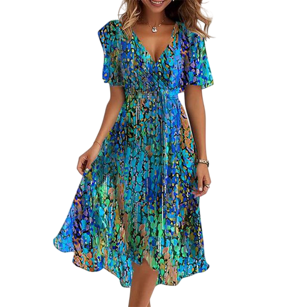 Jolie – Robe midi bleu vif