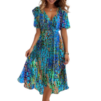 Jolie – Robe midi bleu vif