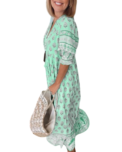 Thea – Chic Floral V-Neck Dress
