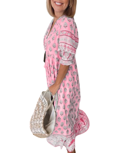 Thea – Chic Floral V-Neck Dress