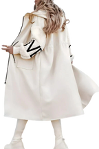 Noa - Long manteau à capuche avec manches tricotées