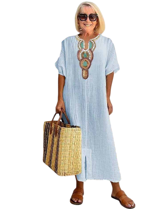 Oceana – Embroidered Elegance Dress