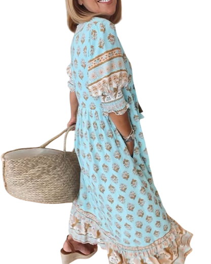 Thea – Chic Floral V-Neck Dress