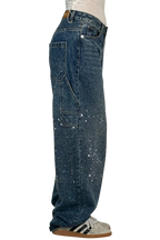 Dariya | Jean cargo coupe ballon avec éclat et ornements en strass