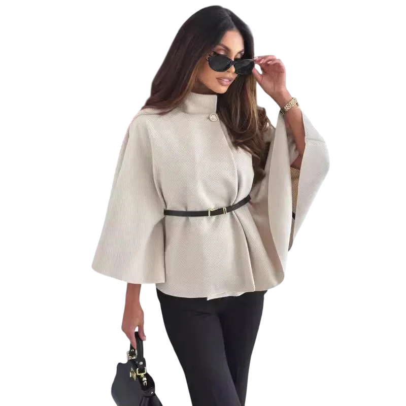 Lea - Veste élégante ceinturée à motif papillon
