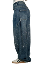 Dariya | Jean cargo coupe ballon avec éclat et ornements en strass