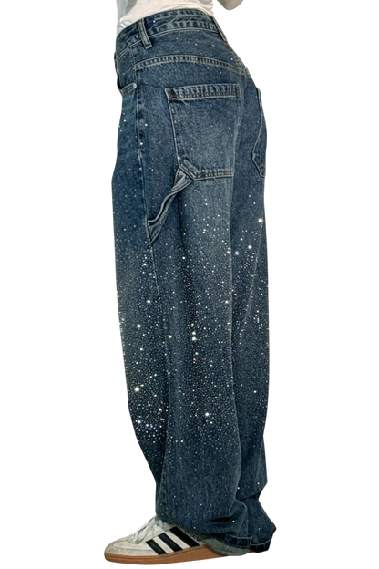 Dariya | Balloon Cargo Jeans with Rhinestone Details