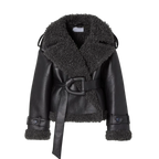 Elvira - Shearling Style Coat with Belt