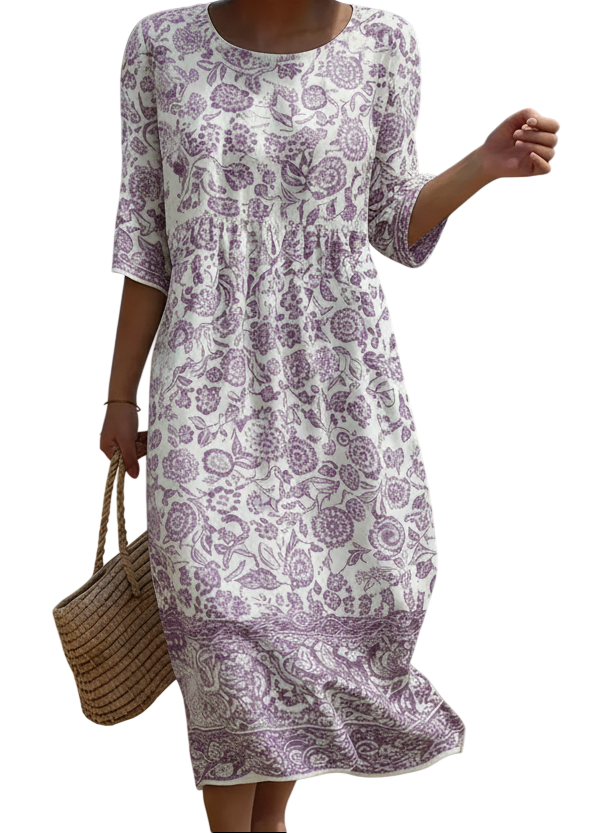 Lavande | Robe à motif floral élégant