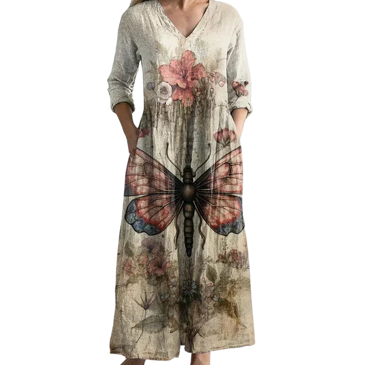 Zara - Robe longue rétro gracieuse