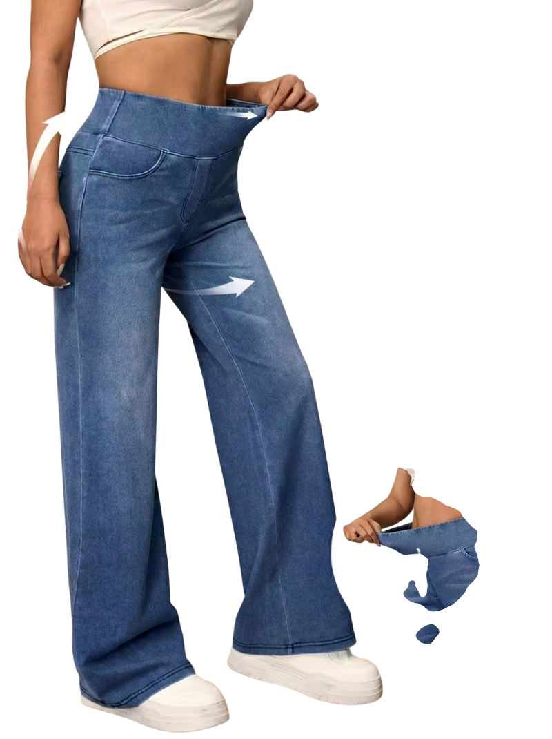 Pantalon large avec contrôle du ventre