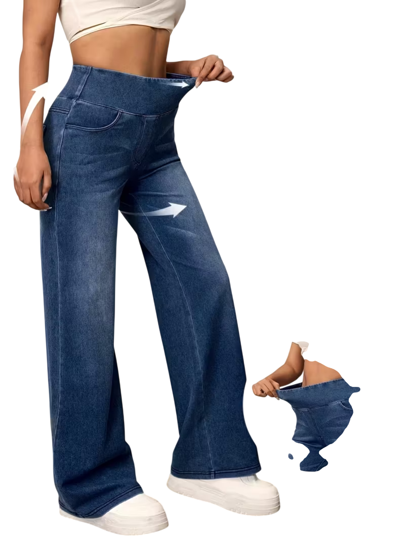 Pantalon large avec contrôle du ventre