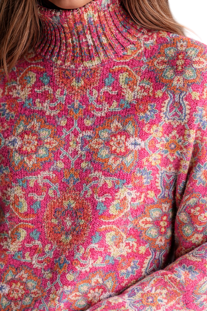 Florence - Floral Knit Turtleneck