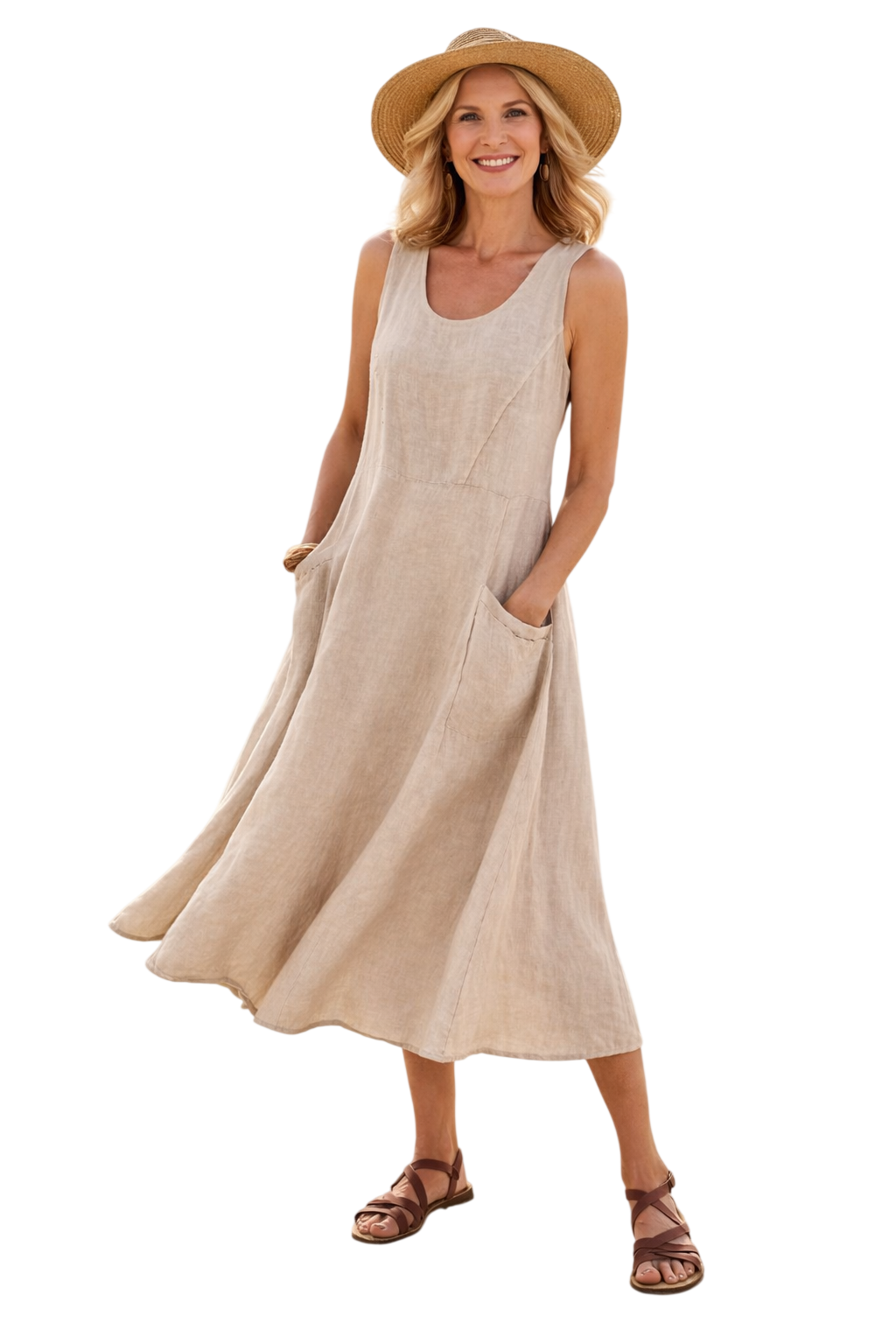 Luna | Robe midi trapèze confortable