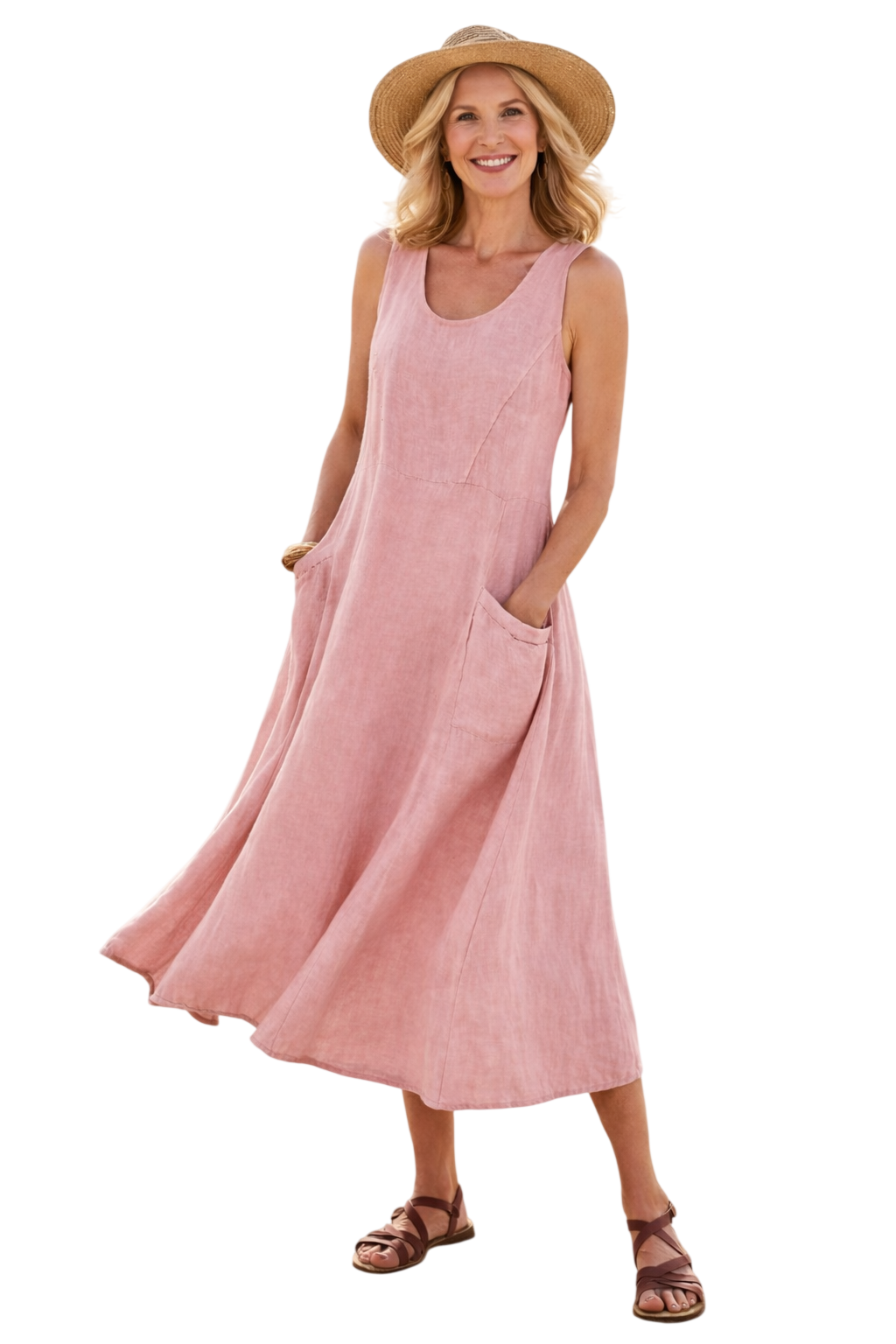 Luna | Robe midi trapèze confortable