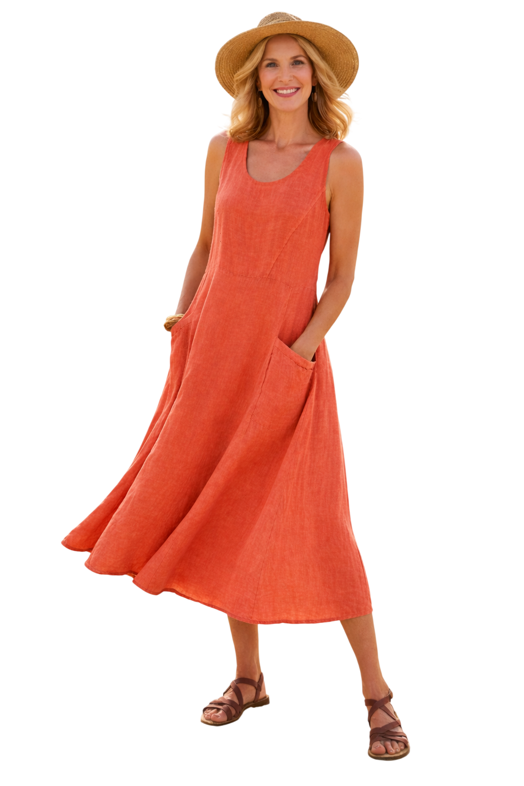 Luna | Robe midi trapèze confortable