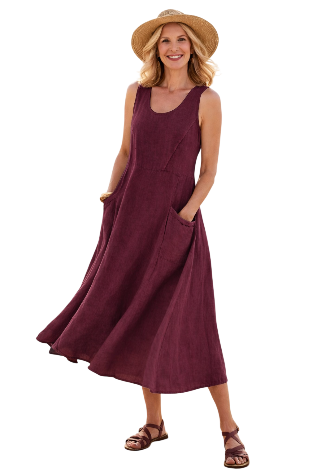 Luna | Robe midi trapèze confortable