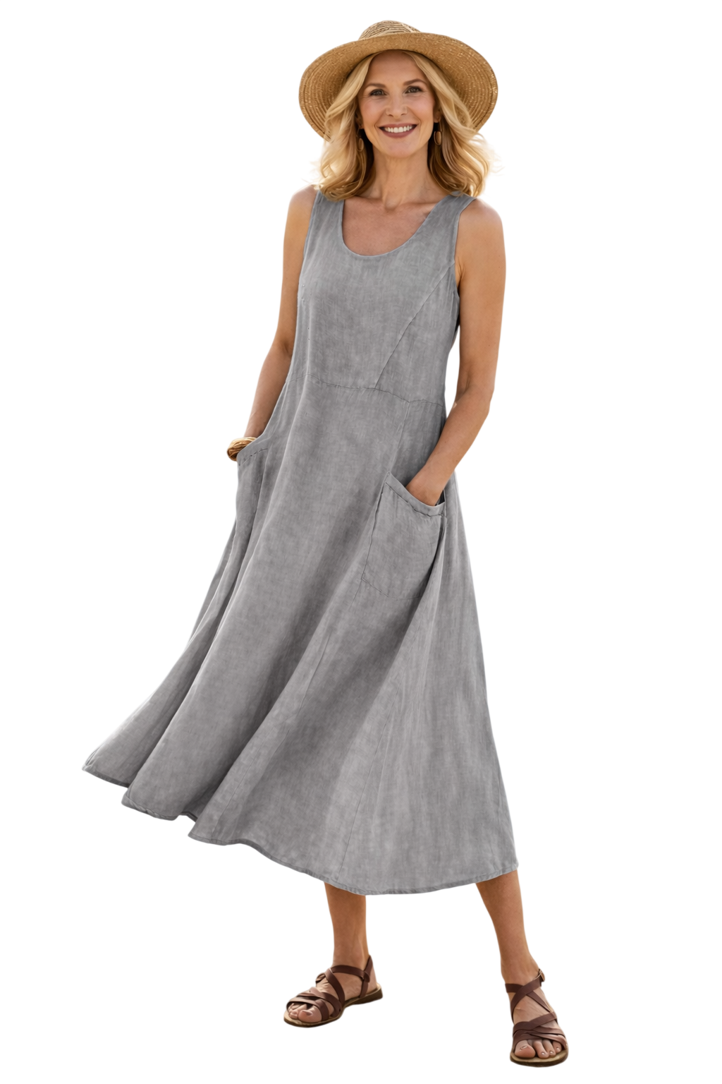 Luna | Robe midi trapèze confortable