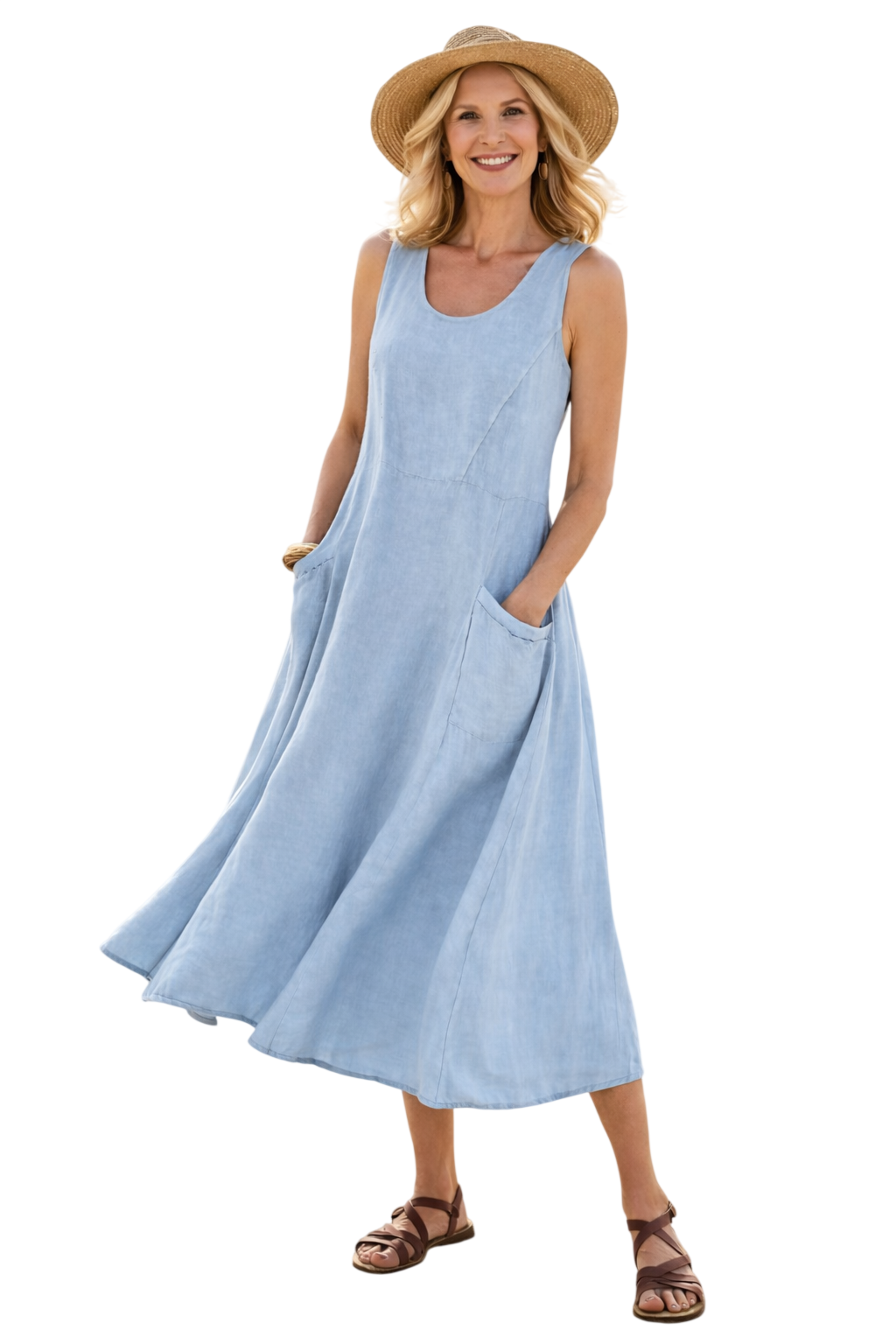 Luna | Robe midi trapèze confortable