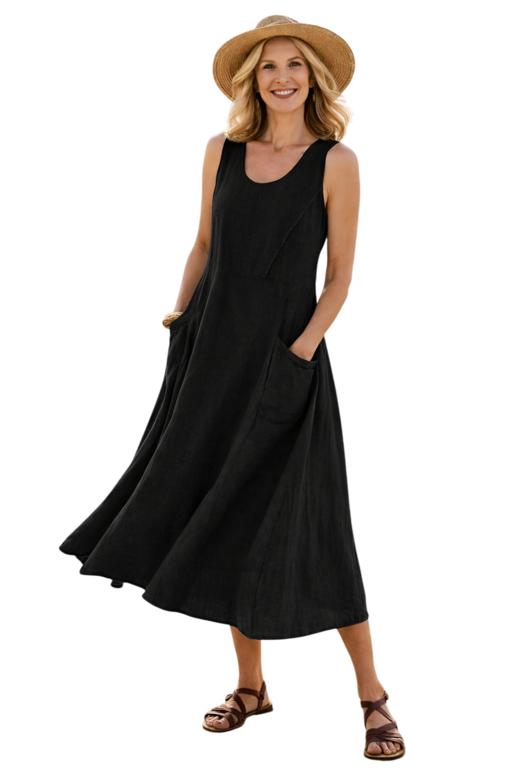Luna | Robe midi trapèze confortable
