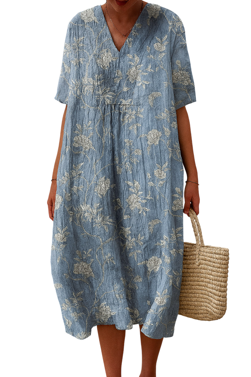 Robe à motifs bleus