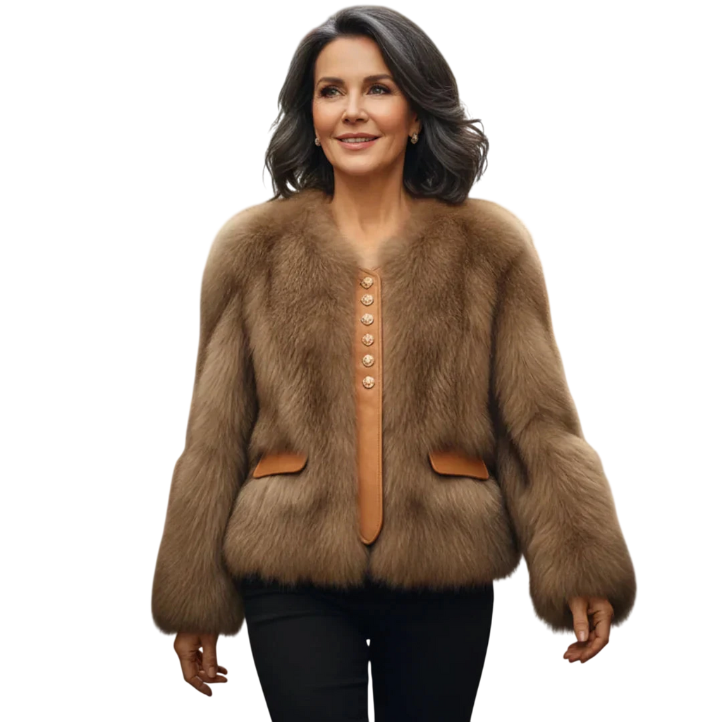 Aurélia - Blouson court effet fourrure de renard