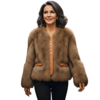 Aurélia - Blouson court effet fourrure de renard