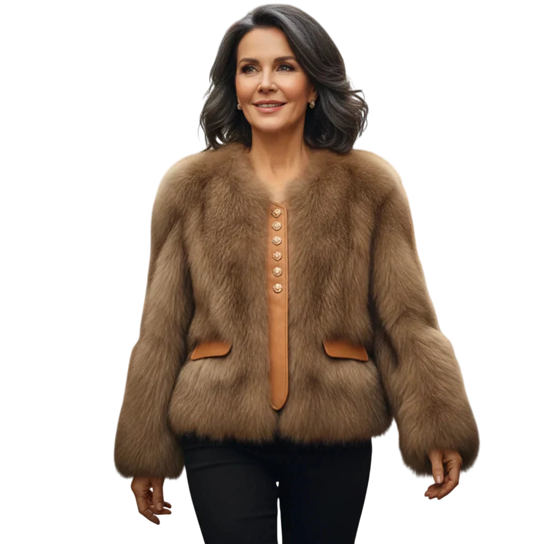Aurélia - Blouson court effet fourrure de renard