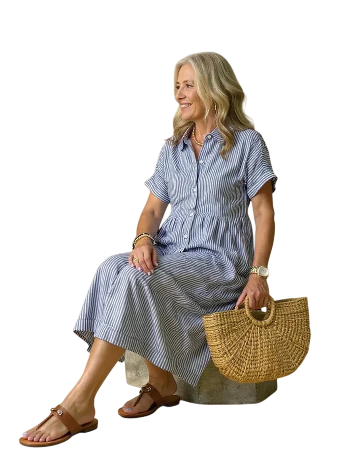 Yonika - Robe Chic à Rayures