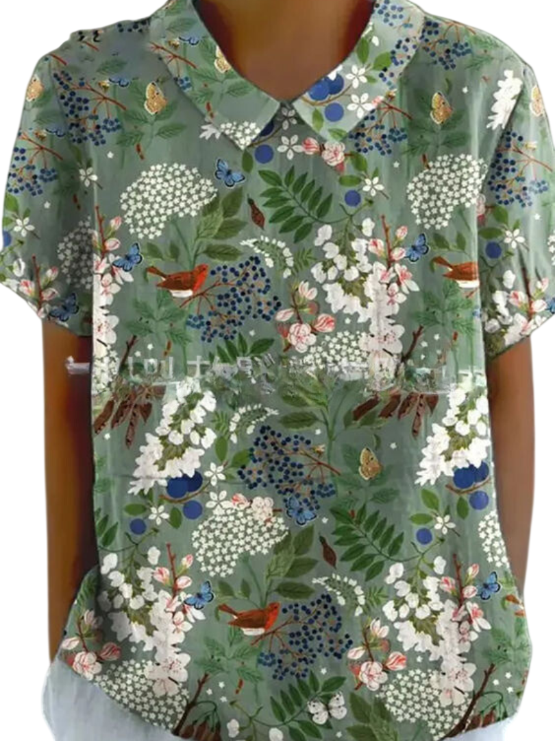 MARLENE™ | Chemise imprimée vintage pour femme