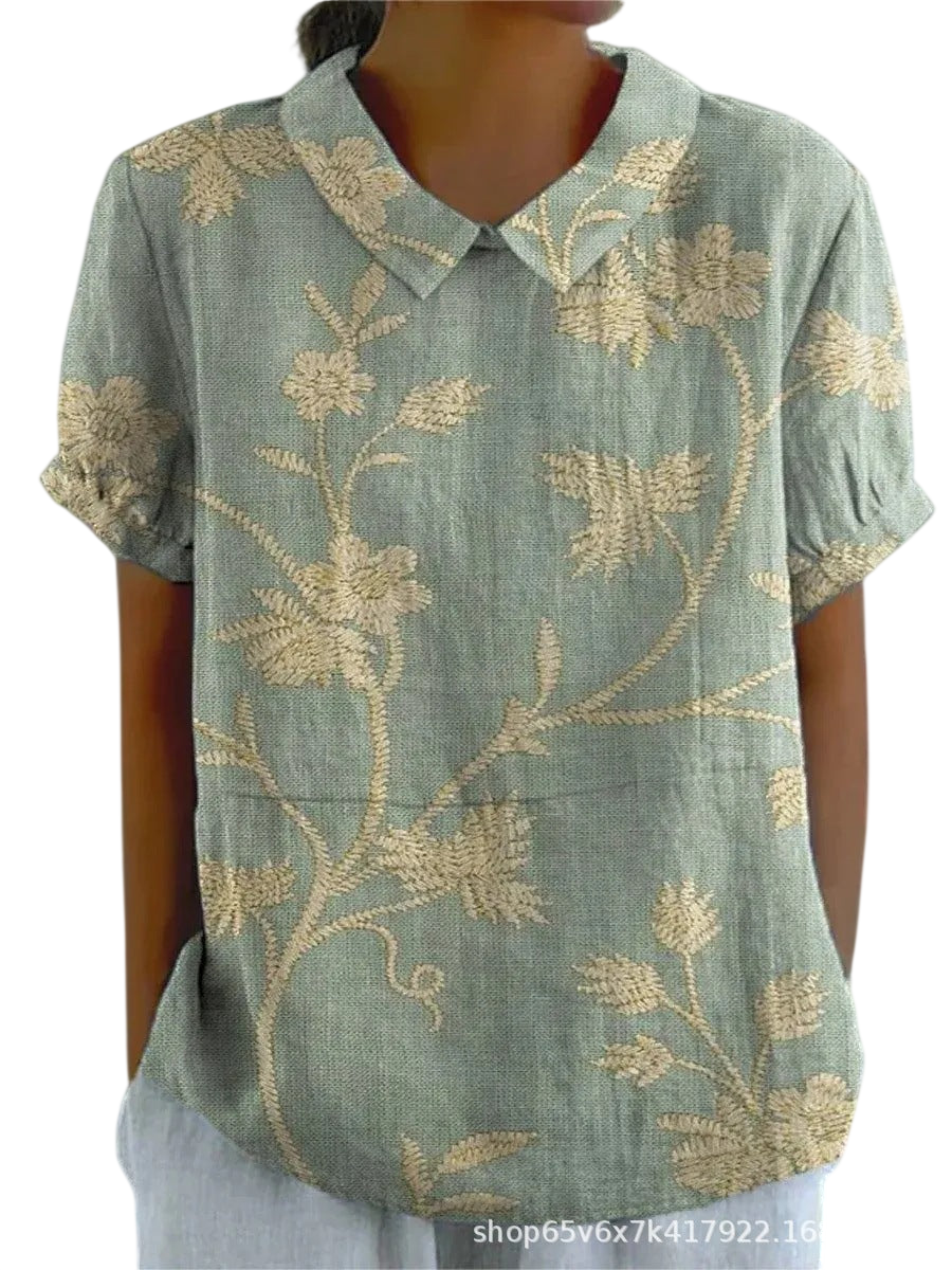 MARLENE™ | Chemise imprimée vintage pour femme